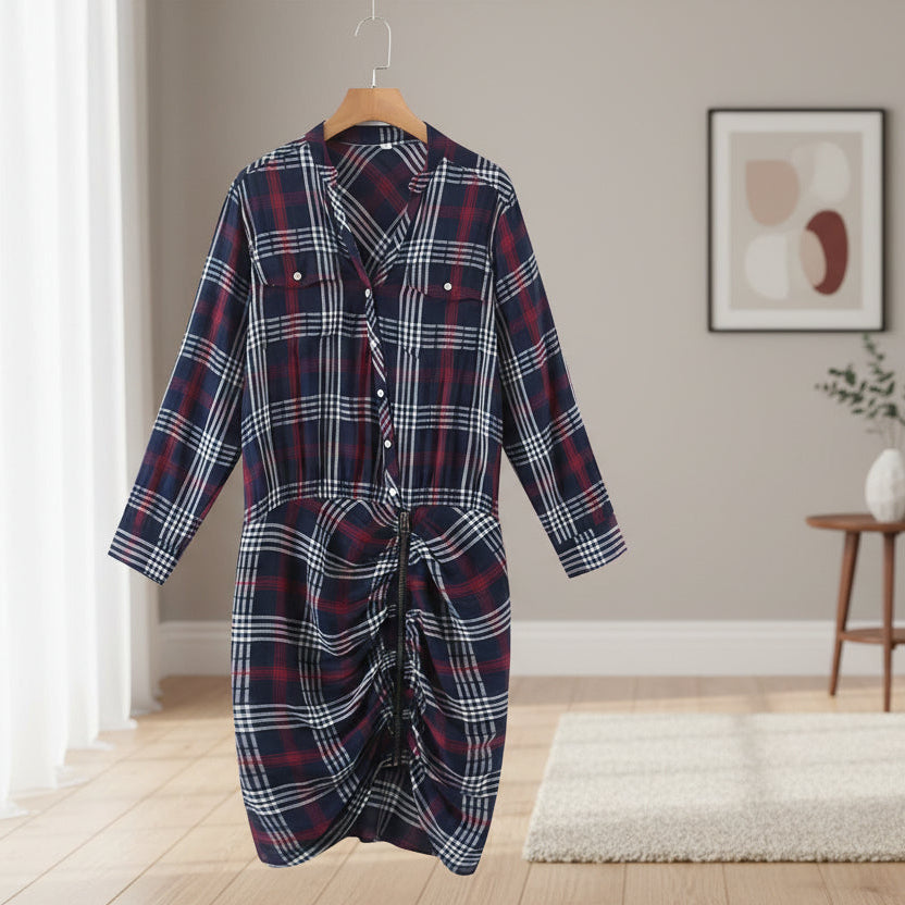 Long Sleeve Plaid Dress For Women | Wrapit Store Long Sleeve Plaid Dress For Women | Wrapit Store