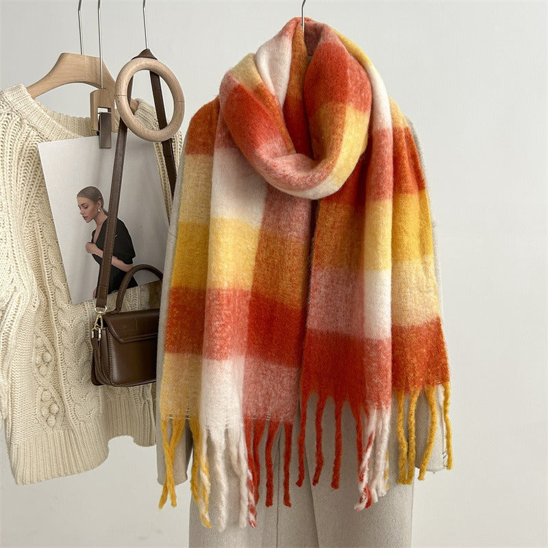 Women's Plaid Tassel Winter Scarf – Warm Shawl - Wrapit Store