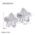 white flower earrings size