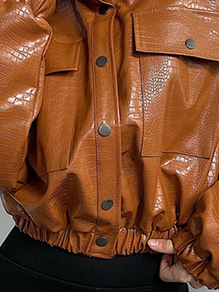Brown Color Leather Jackets For Women 4