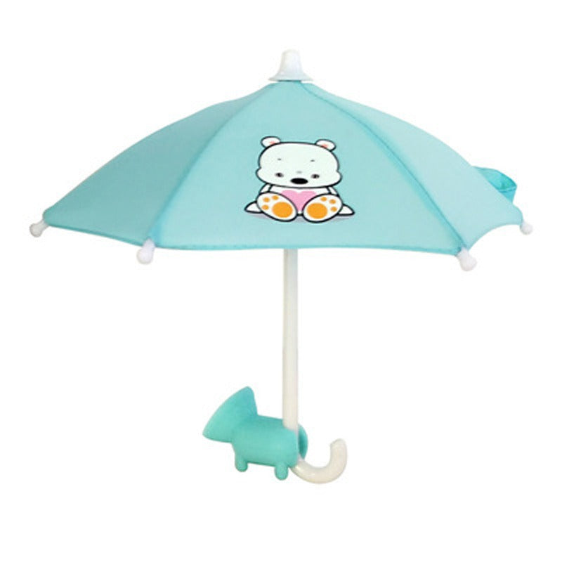 Compact phone holder with umbrella