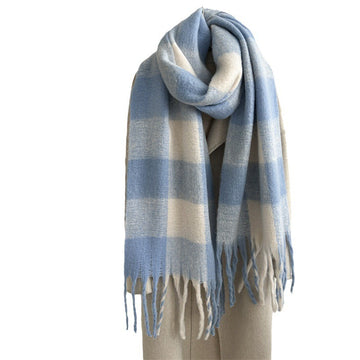 Women's Plaid Tassel Winter Scarf – Warm Shawl - Wrapit Store