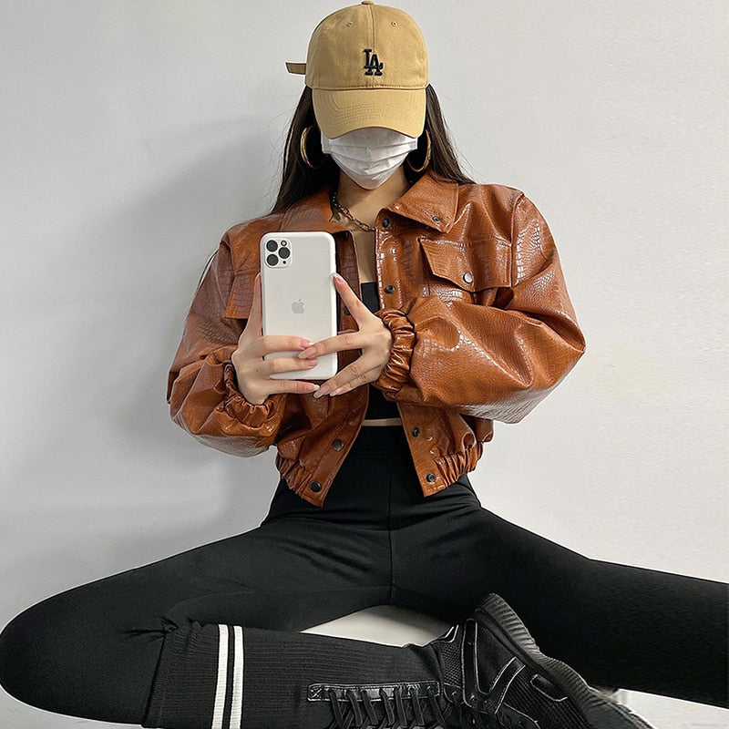 Brown Color Leather Jackets For Women 10