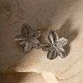 silver flower earrings