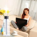 atomizing humidifiers discharge ____ into the air.	