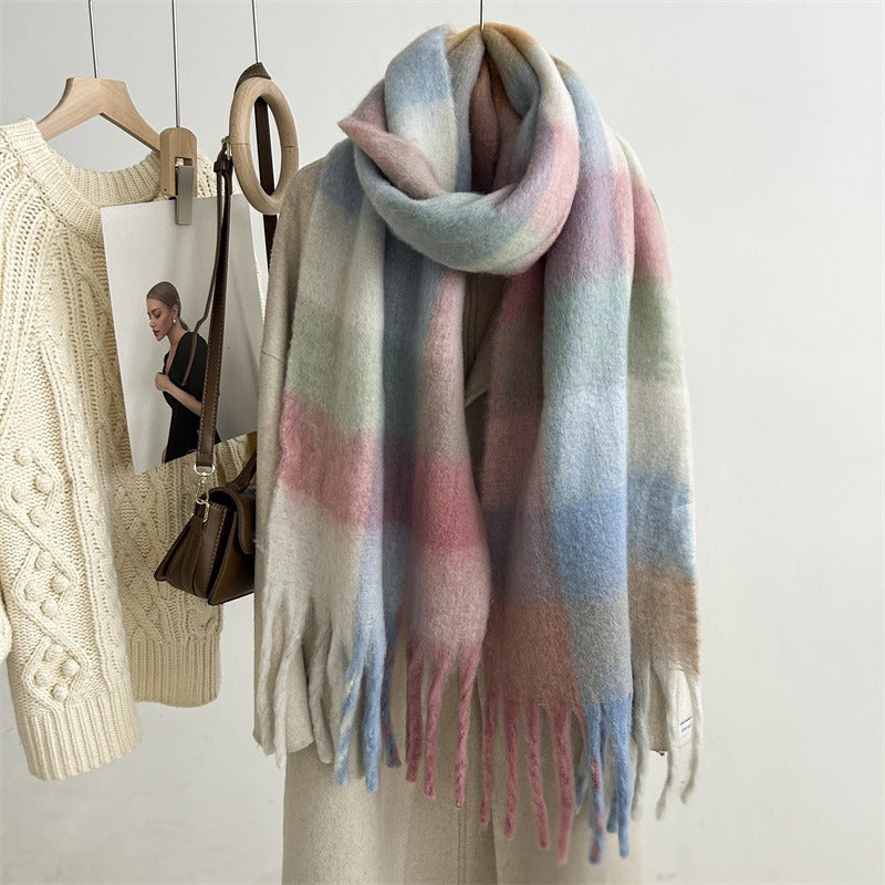 Women's Plaid Tassel Winter Scarf – Warm Shawl - Wrapit Store