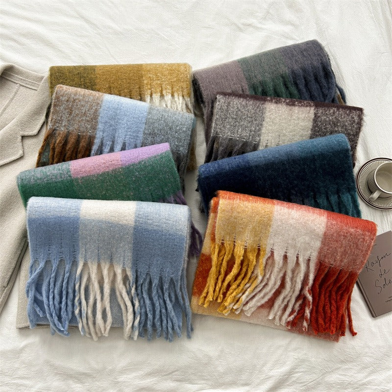 Women's Plaid Tassel Winter Scarf – Warm Shawl - Wrapit Store