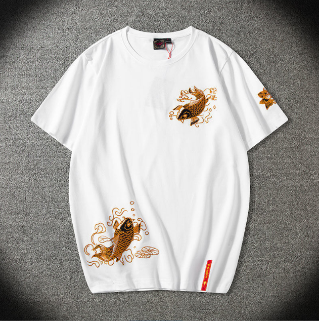 Knitted cotton T-shirt with embroidery