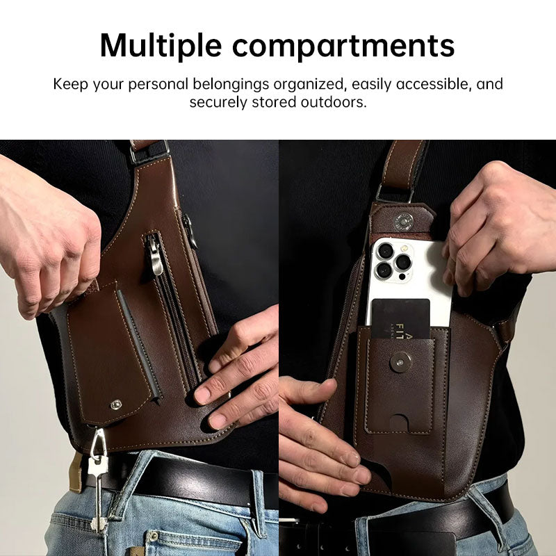 PU Leather Underarm Crossbody Sling Bag – Hidden Pocket & Adjustable Strap - Wrapit Store