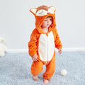 Hooded animal jumpsuit for babies
