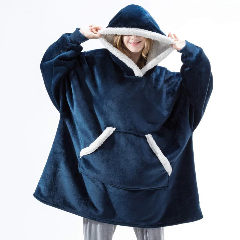 Wearable Fleece Blanket Hoodie – Hooded TV Blanket - Wrapit Store