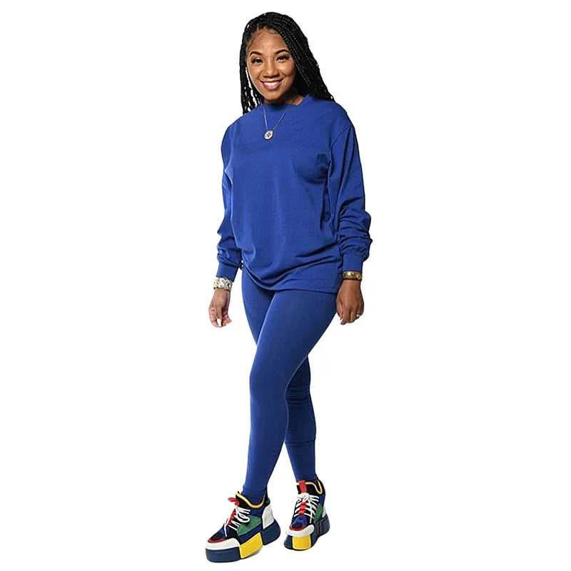 Women's Two Piece Trouser Sets Blue Color