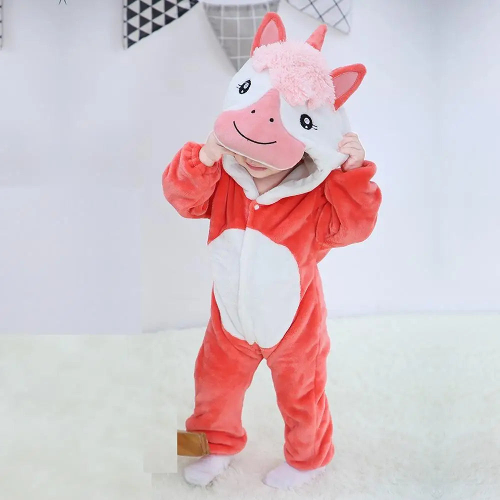 Baby animal hooded jumpsuit