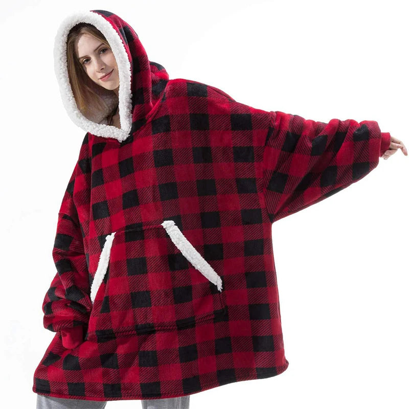 Wearable Fleece Blanket Hoodie – Hooded TV Blanket - Wrapit Store