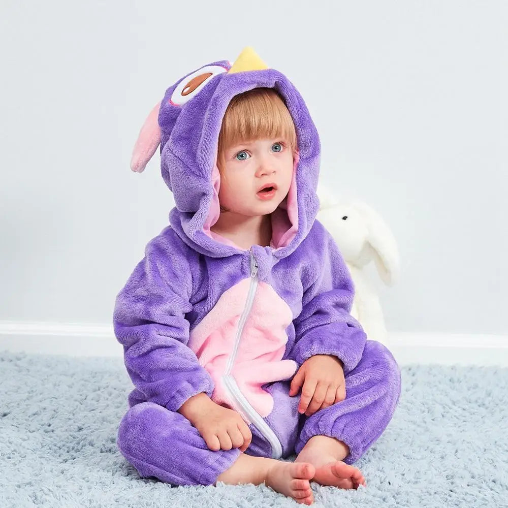 Baby fleece animal bodysuit