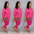 Women's Two Piece Trouser Sets Pink Color