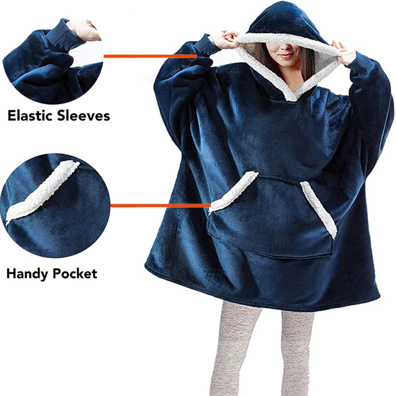 Wearable Fleece Blanket Hoodie – Hooded TV Blanket - Wrapit Store