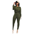 Women's Two Piece Trouser Sets Olive Color