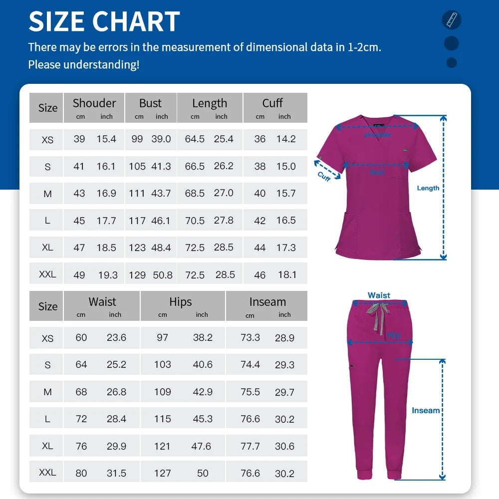  Nurse Scrubs Sets size
