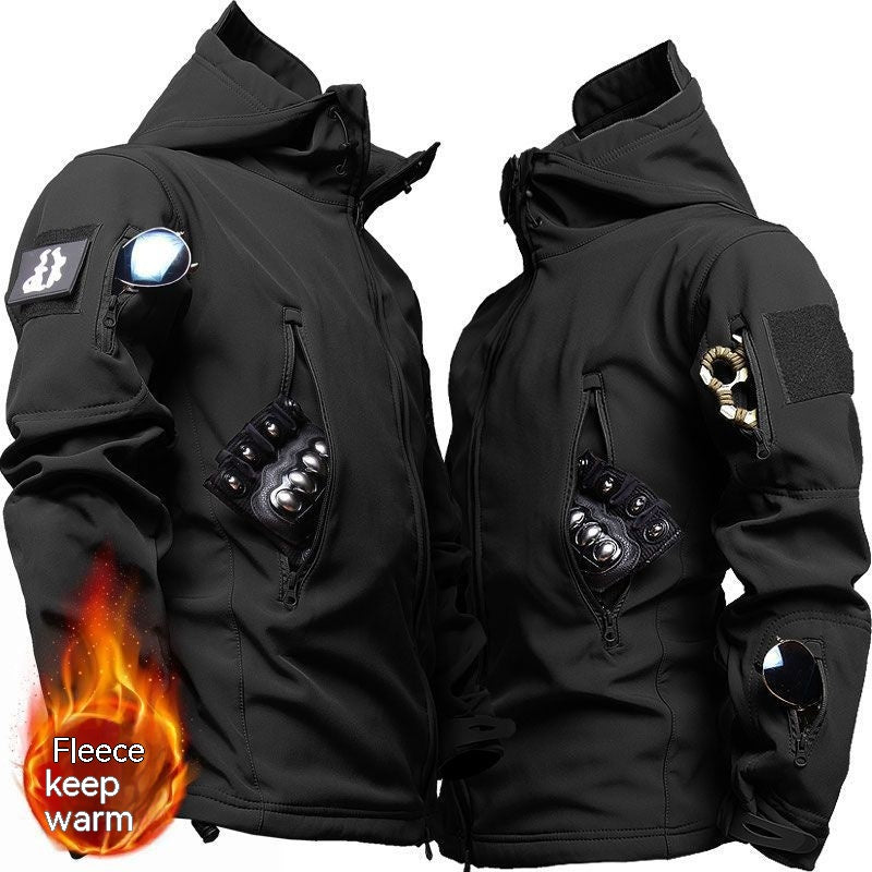 Black camouflage outfit with charging port